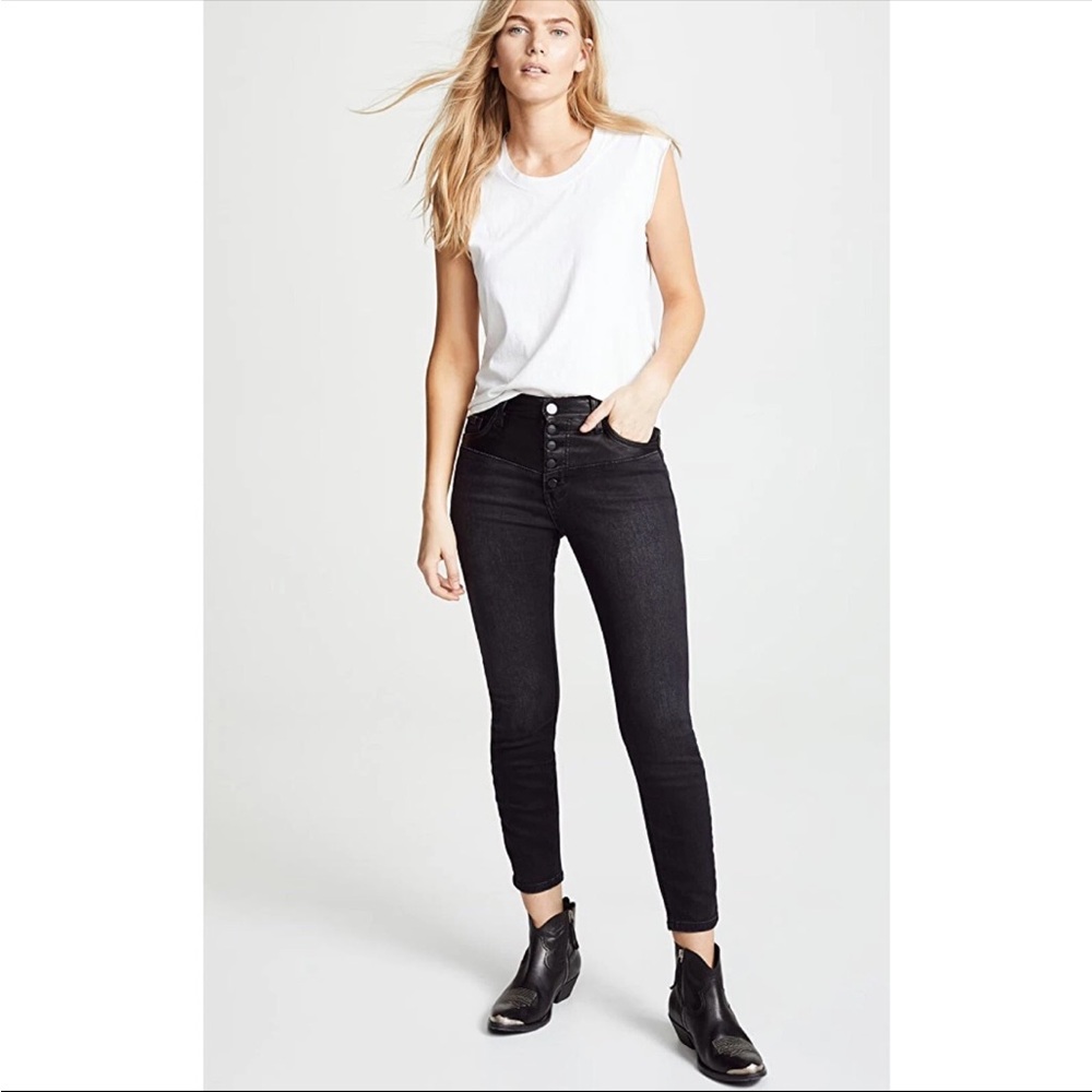 Current/Elliott Women’s "The Fused" High-Waisted Black Stiletto Jeans Size: 30